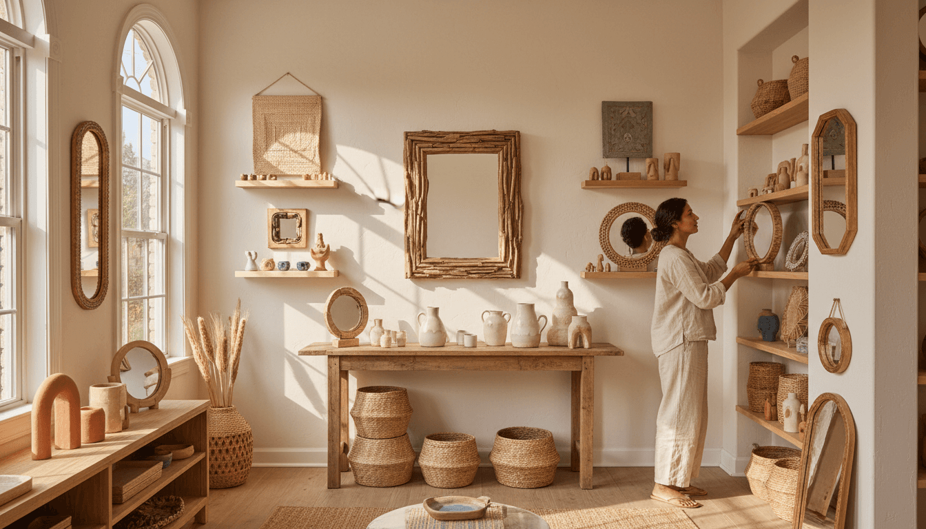 Entryway styled with furniture and welcoming decorative pieces