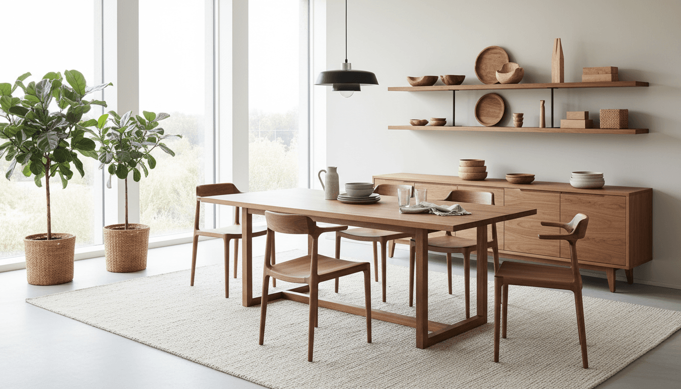 Dining space with furniture and home decor styling